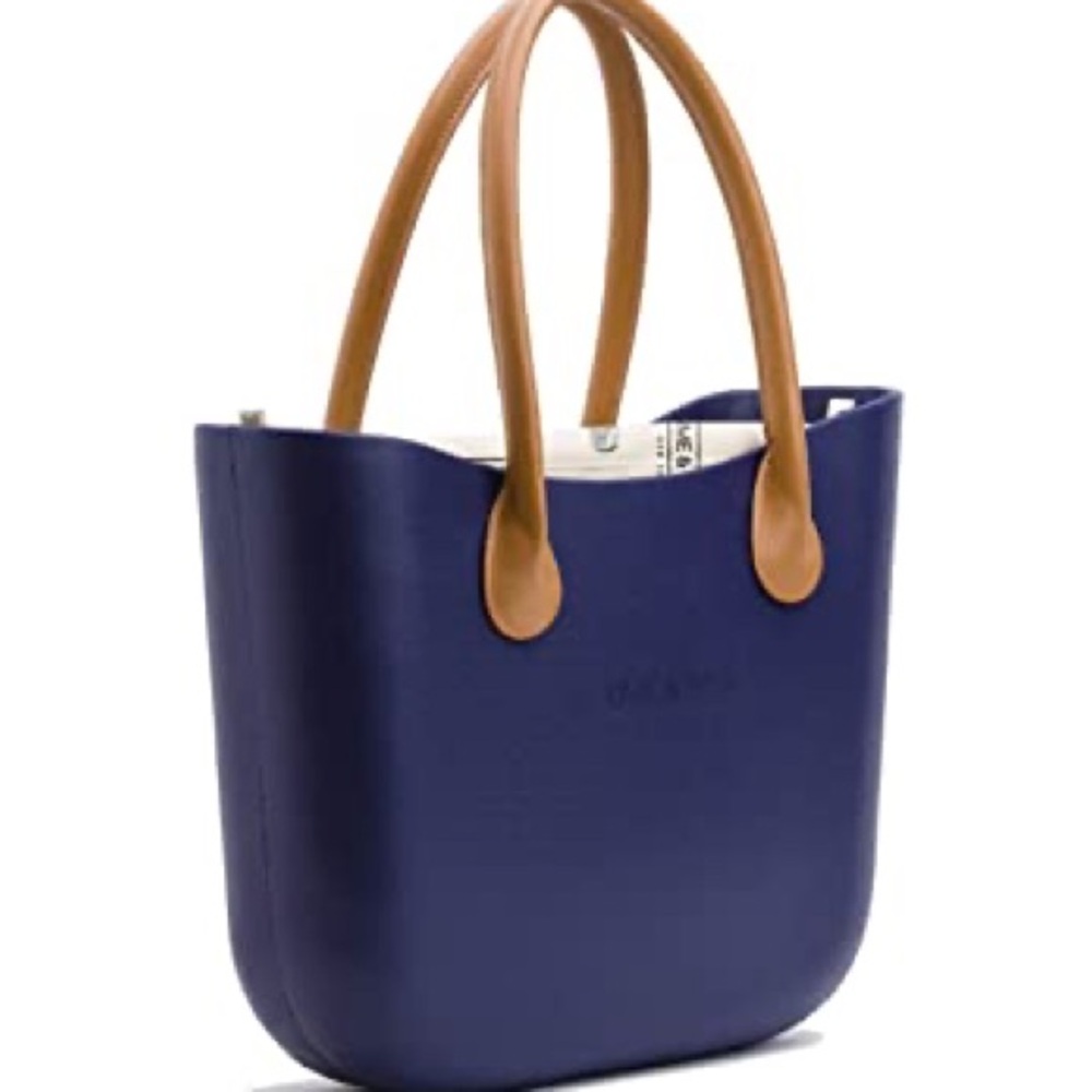 Vegan blue handbag/tote. Lime & Soda